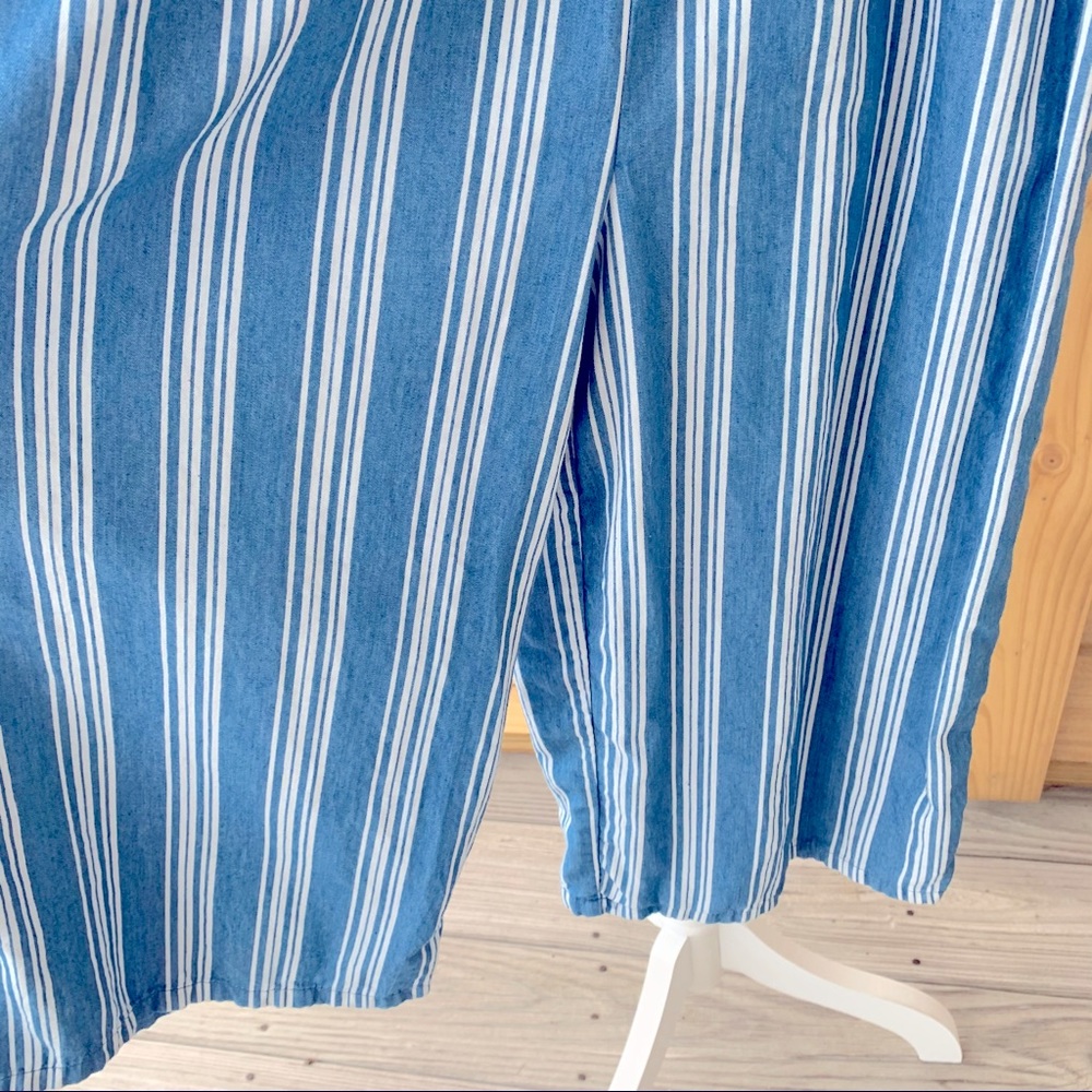 🏷️ Girls Plus Striped Ruffle Wide Leg Romper L 10-12 - Picture 3 of 8